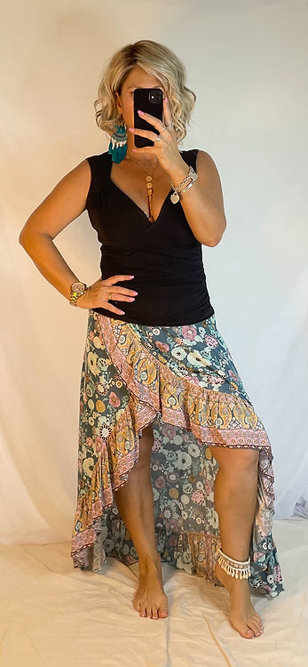 Halo Wrap Skirt - Coco blue