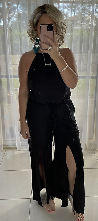 Mabel Halter Jumpsuit - black