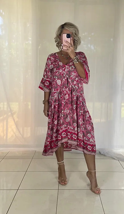 Frankie Maxi Dress - Red Poppies