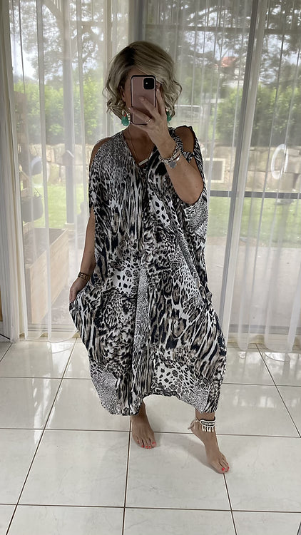 Ivey Kaftan - Chocolate Leopard
