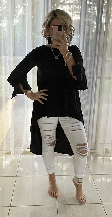 Tabitha Hi Lo Top - Black