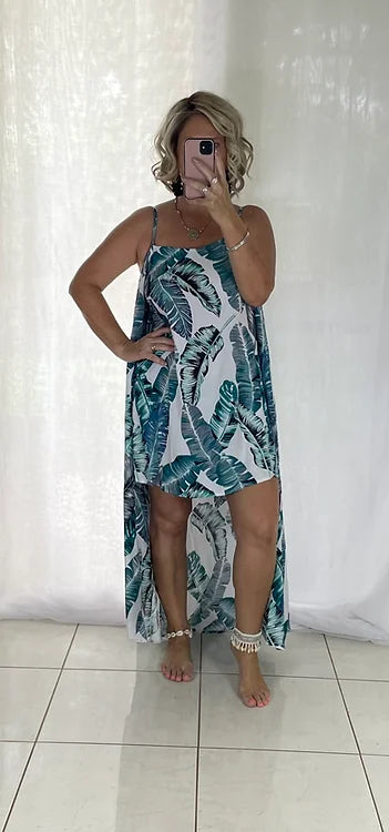 Green overlay dress best sale