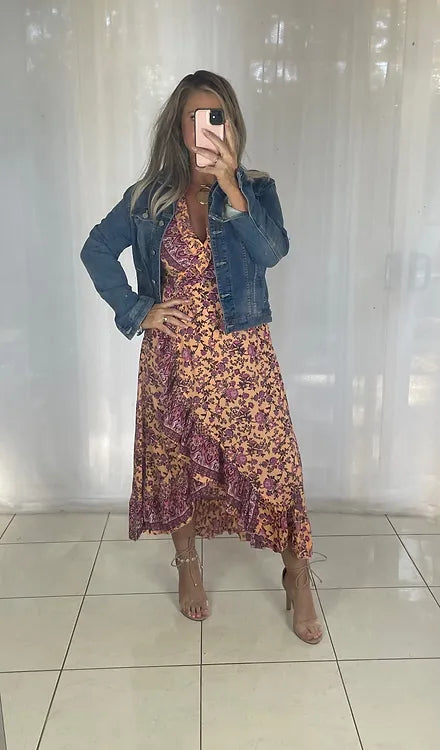 Ella Wrap Long sleeve - Retro Peach **discontinued