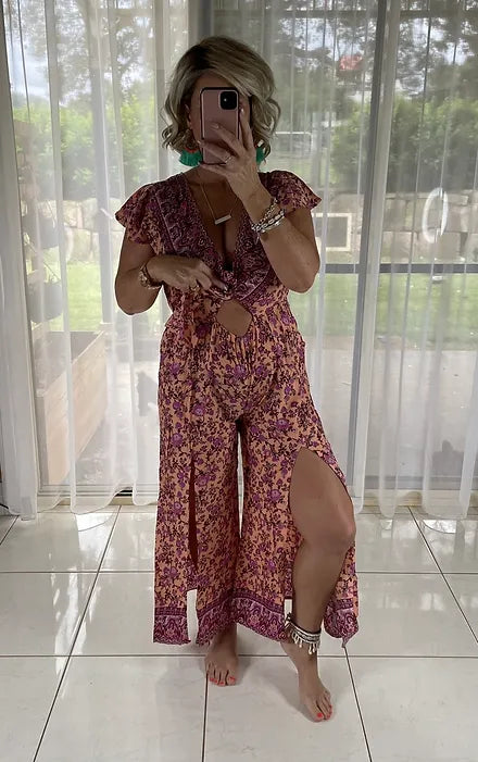 August Jumpsuit - Retro Peach