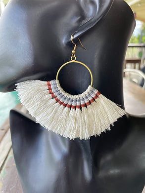 Fan Tassel Earring - Wheat (Better Quality)