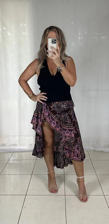 Halo Wrap Skirt - Chocolate