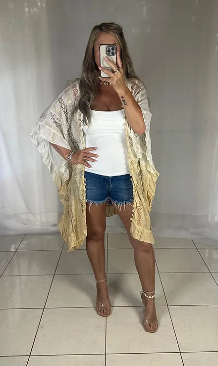 Gracie Kimono Cover - Gold…one of a kind