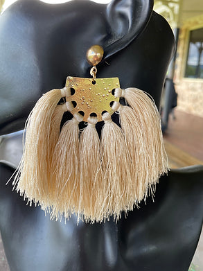 Flared Tassel Earring - Natural