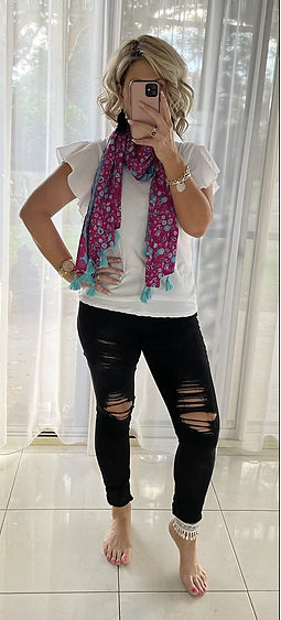 Scarf - Pink + Aqua
