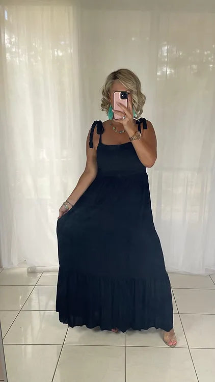 Martha Tie Shoulder Maxi Dress