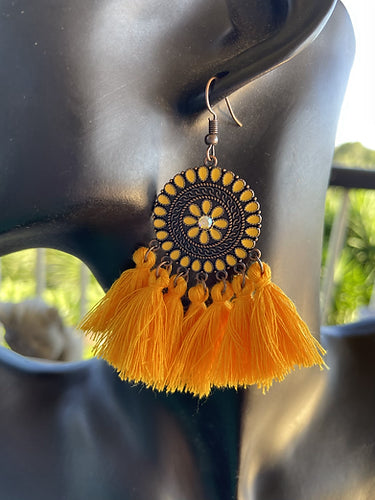 Tassel Earrings - Yellow