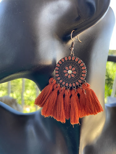 Tassel Earrings - Rust
