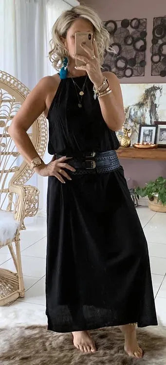 Willow Halter - Midnight Black elastic waist