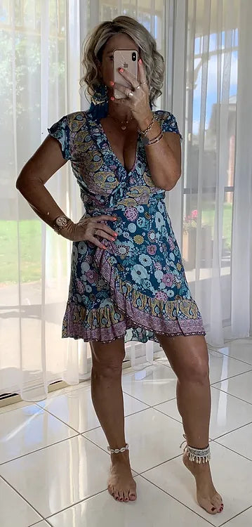 Juno Short Wrap - Coco Blue