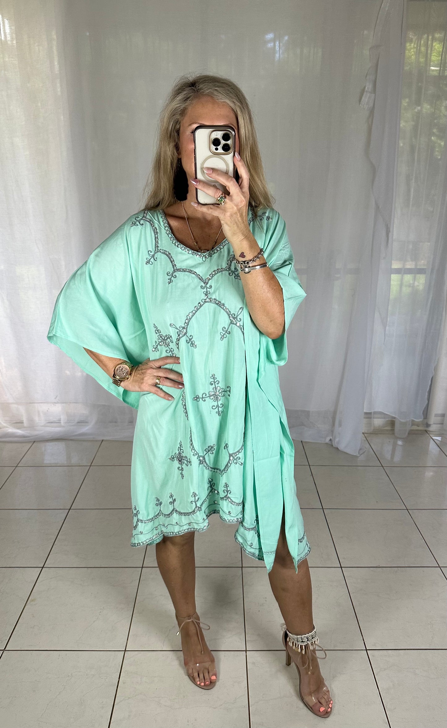 Kaftan Short Sequins - Mint (SOLD ♥️)