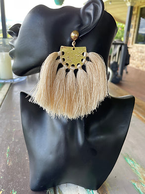 Flared Tassel Earring - Natural