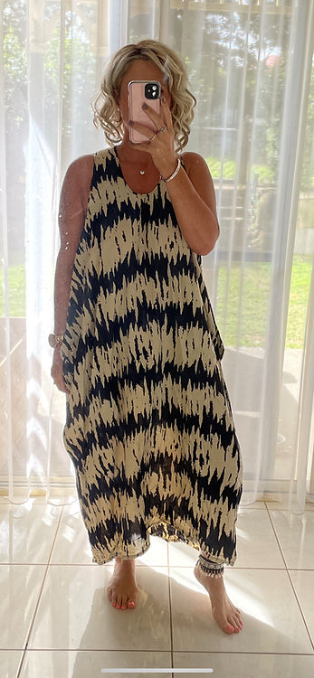 Racer Back Maxi Dress - Tiger
