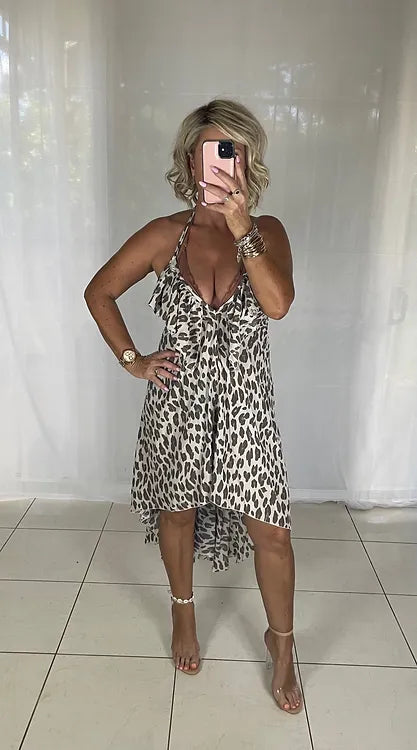 Izzy Midi Dress - Leopard