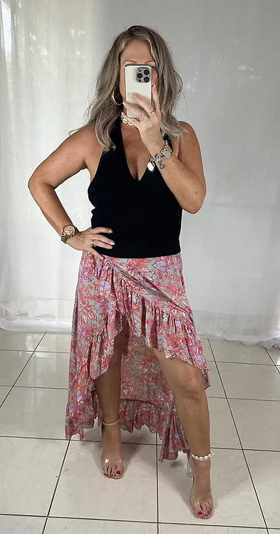 Halo Wrap Skirt - Pinky