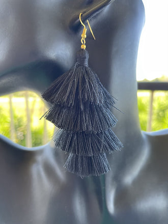 Tassel Earrings - Black