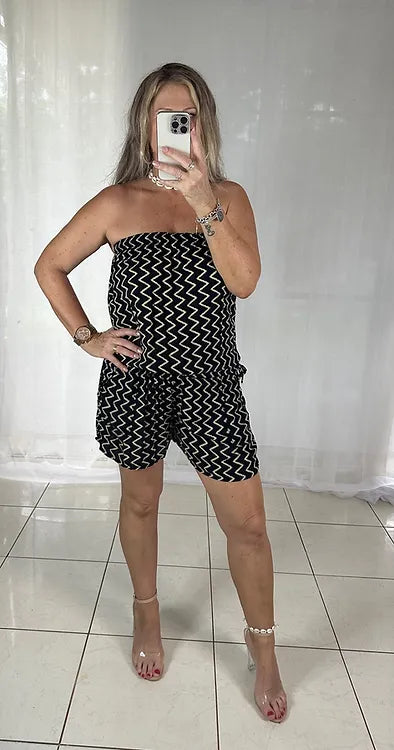 Playsuit - Black Zig Zag