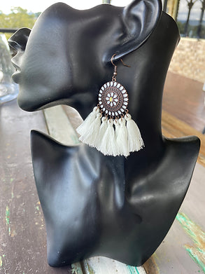 Tassel Earring - White
