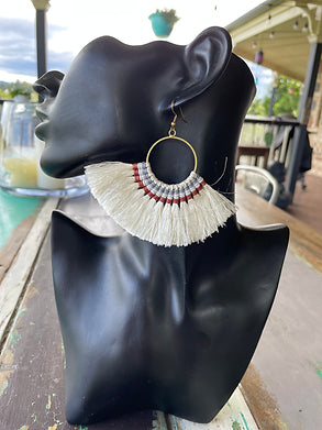 Fan Tassel Earring - Wheat (Better Quality)