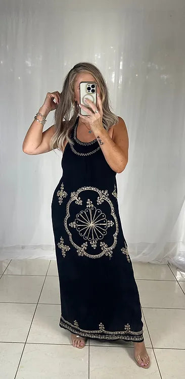 Sequin Maxi Dress - Black