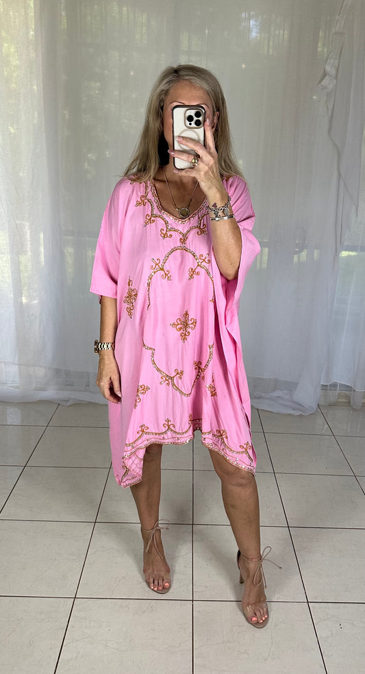 Kaftan Short Sequins - Pink