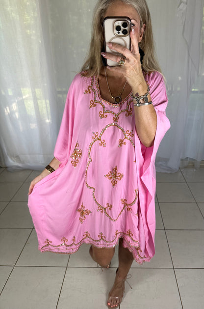 Kaftan Short Sequins - Pink