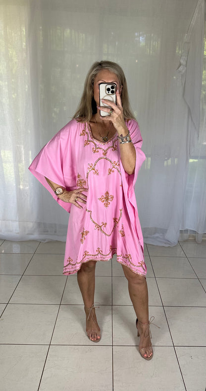 Kaftan Short Sequins - Pink