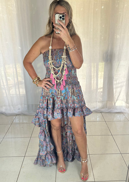 Blossom High Lo Ruffle Dress - Lavender Fields