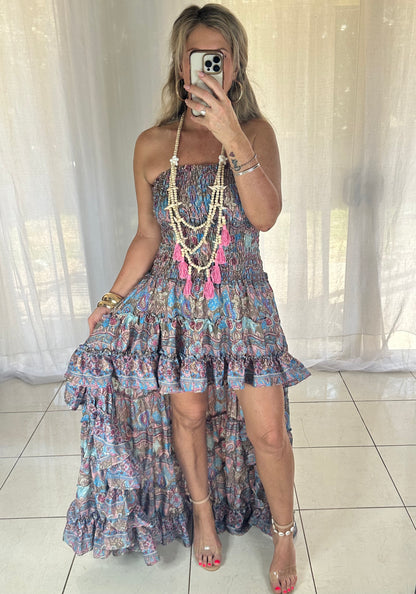 Blossom High Lo Ruffle Dress - Lavender Fields