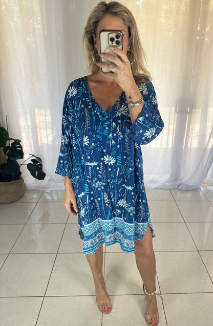 Larnie Shift Dress - Blue