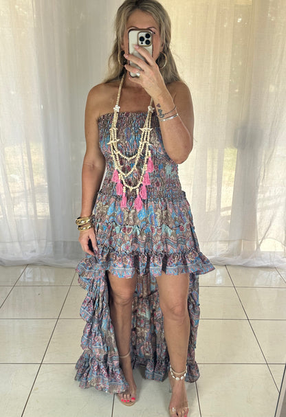 Blossom High Lo Ruffle Dress - Lavender Fields