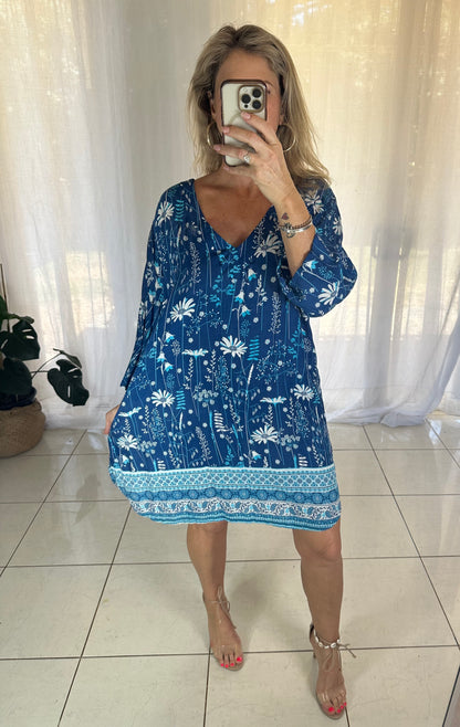 Larnie Shift Dress - Blue
